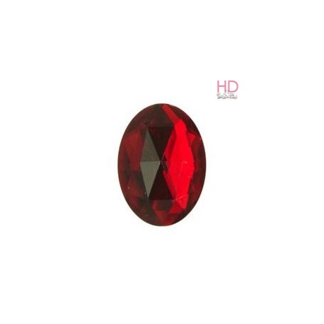 Cabochon ovale in acrilico rosso d. 25x35mm x 1pz
