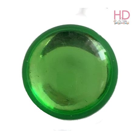 Cabochon tondo in acrilico verde diam. 25mm x 1pz