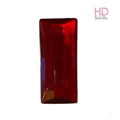 Cabochon rettangolare in acrilico rosso d. 20x45mm x 1pz