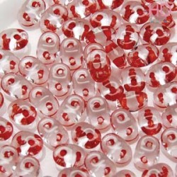 PERLINE SUPERDUO 2,5X5 MM CRYSTAL RED LINED -10gr