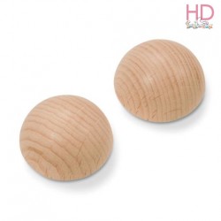 Mezze sfere di legno grezzo 35mm  2pzz   
