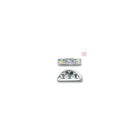 Mezzaluna Strass 77313 Crystal Aurora Boreale base argento 2 fori 14x8mm x 1pz